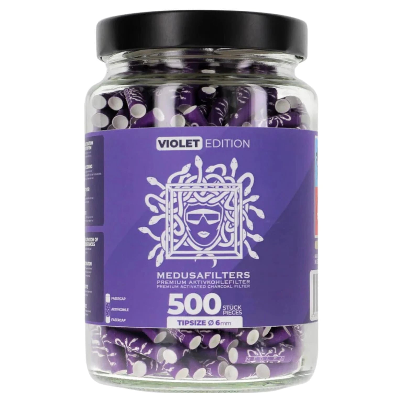Medusafilters Aktivkohlefilter 6mm (500er Glas) - Violet/Organic Medusafilters